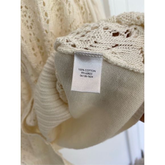 Christopher & Banks 100% Cotton Knit 3/4 Sleeves Cardigan Size XL - Picture 9 of 12